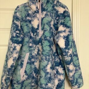 North Face Campshire Hooded Fleece Kangaroo Zip Pockets 29” Length Size XLT NWOT